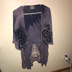 Tie dye rhinestone kimono